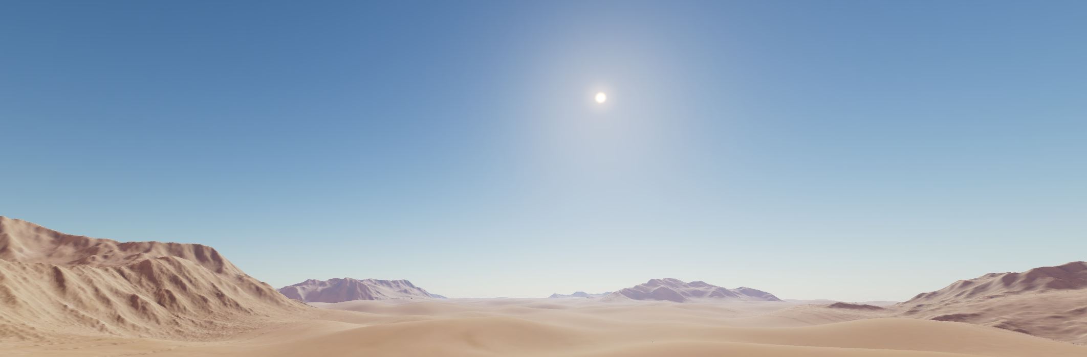 Sky atmosphere in desert mountain scene