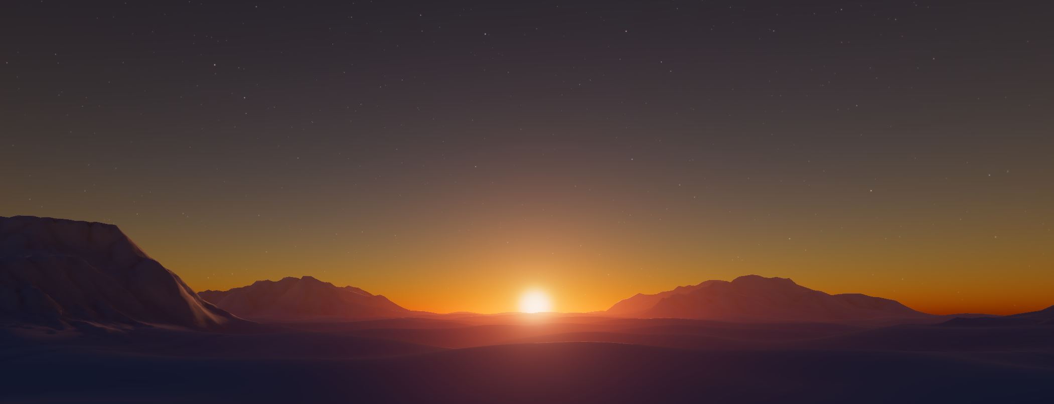 Sky atmosphere in sunset mountain scene