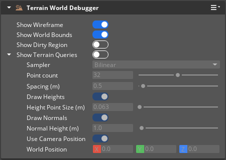 Terrain World Debugger component interface.