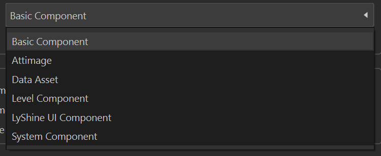 The template selection dropdown