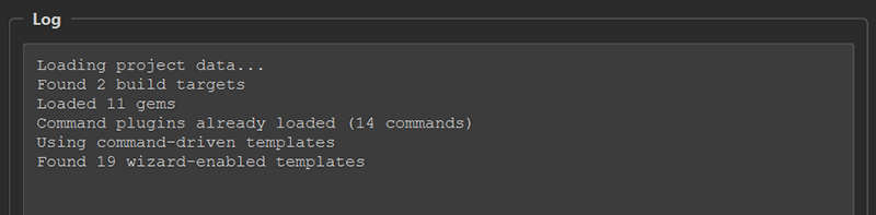 The wizard's log output
