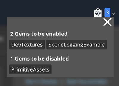 Gems to activate or deactivate during Gem configuration.