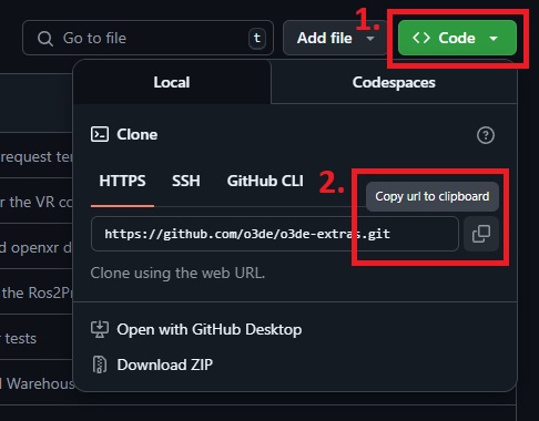 Copy Github link